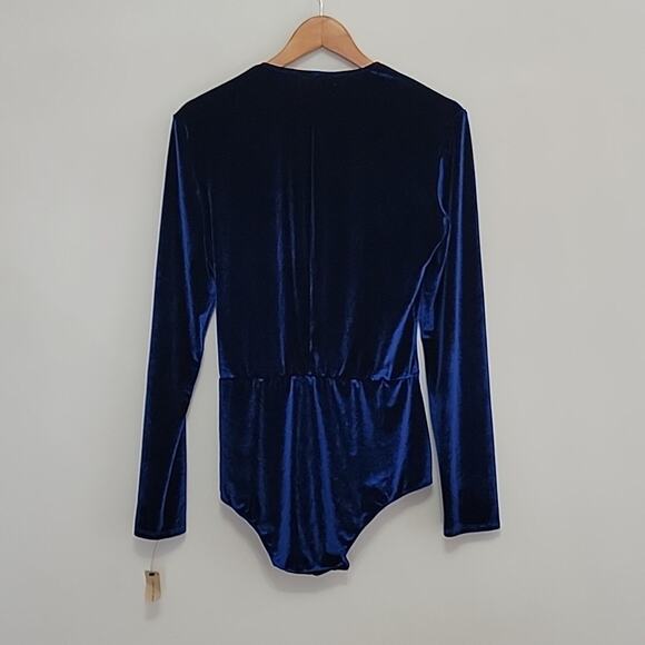 Reformation XL Avalon Bodysuit in Blue Velvet NWT - Picture 7 of 8